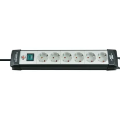 Brennenstuhl Steckdosenleiste Premium-Line 6-fach lichtgrau/schwarz