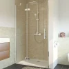 Breuer Drehtür Avanta mit Festteil für Nische, Anschlag links, alu chromeffekt, Klarglas, 800 mm
