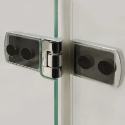 Breuer Drehtür Avanta mit Festteil für Nische, Anschlag links, alu chromeffekt, Klarglas, 800 mm