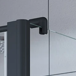 Breuer Drehtür Elana 6 für Seitenwand, Anschlag rechts, schwarz matt, Terrazzo, 800 mm