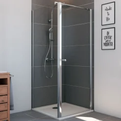 Breuer Drehtür Elana 6 für Seitenwand Anschlag rechts alu chromeffekt Klarglas 900 mm