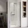 Breuer Drehtür Europa Design für Nische Anschlag rechts alu chromeffekt Klarglas 900 mm
