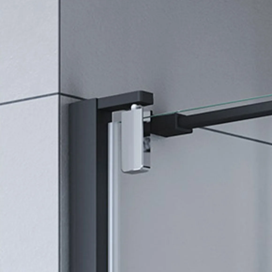 Breuer Drehtür Europa Design für Seitenwand Anschlag rechts schwarz matt Intima 800 mm