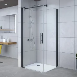 Breuer Pendeltür Elana 6 für Seitenwand schwarz matt Intima 900 mm