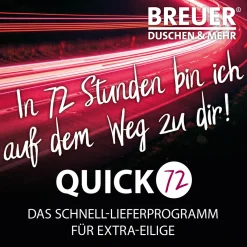 Breuer QUICK72 Elana 2.0 Eckeinstieg Drehfalttüren Alu silber matt Klarglas 1000/1000 mm