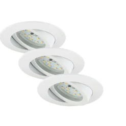 Briloner LED-Einbauleuchte 3er-Set schwenkbar weiß