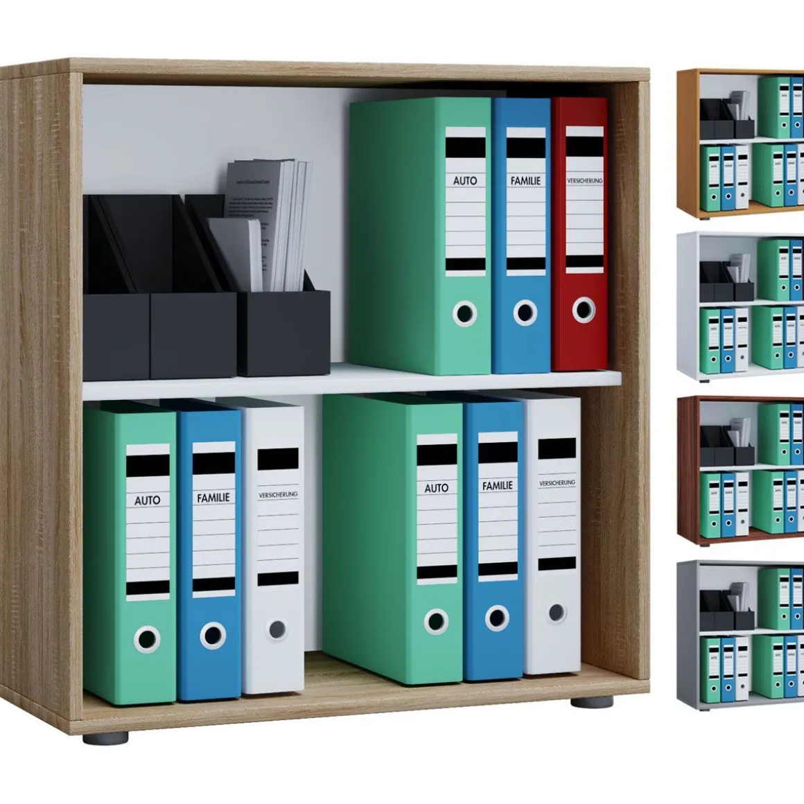 Büroregal Lona L ohne Türen Buche