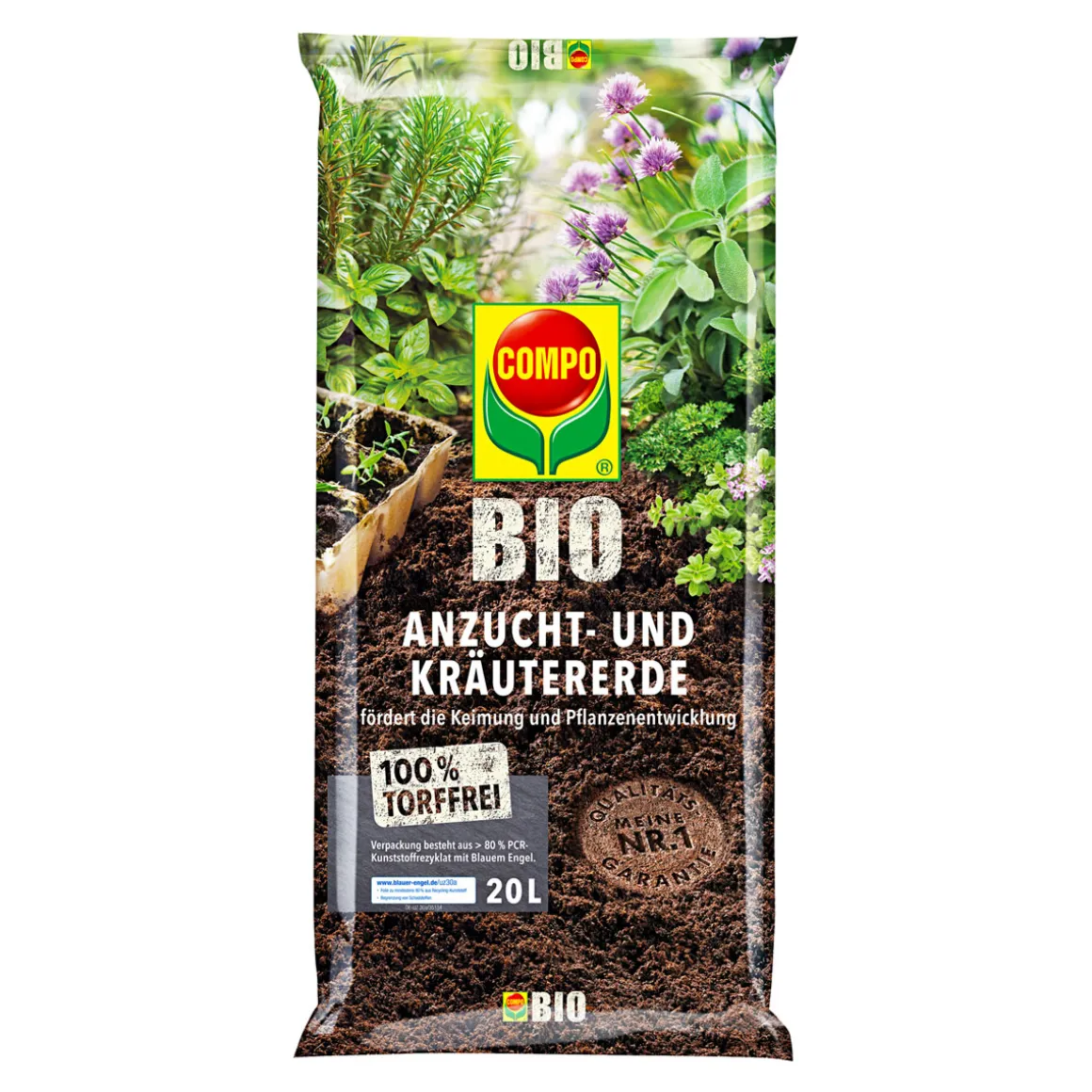Compo Anzucht- und Kräutererde torffrei 20 L