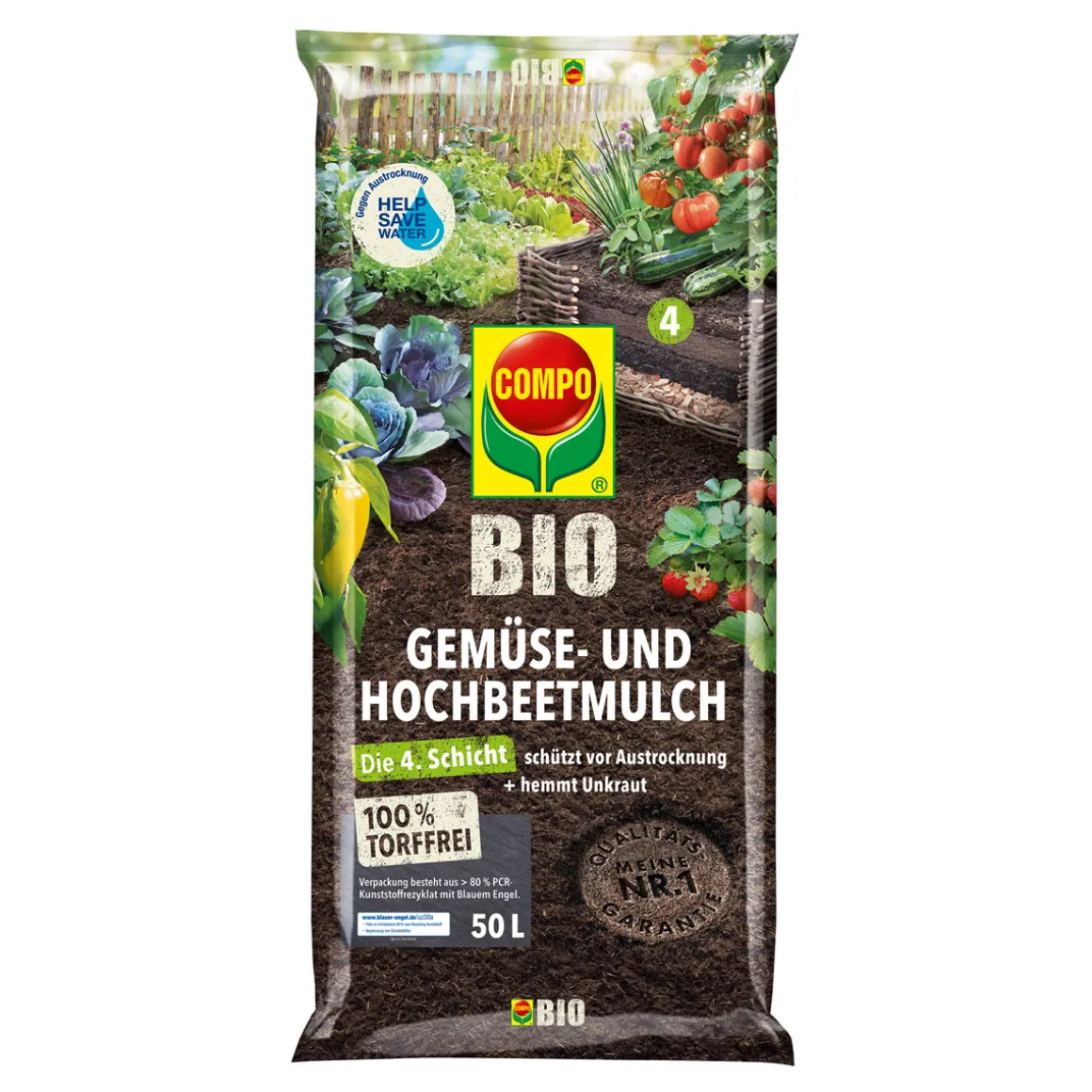 Compo BIO Gemüse- und Hochbeetmulch 50 L
