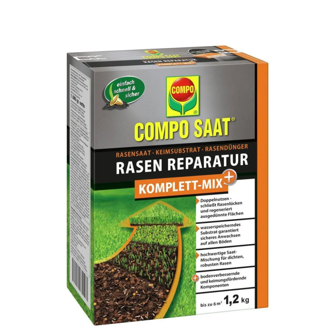 Compo Rasen Reparatur Komplett-Mix 1,2 kg