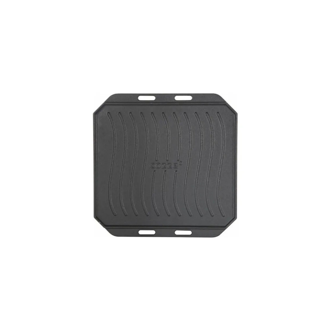 COZZE Steakpfanne gusseiserne Pfanne mit Servierbrett 33 x 33 cm wendbare mit glattern/gerilltem Boden