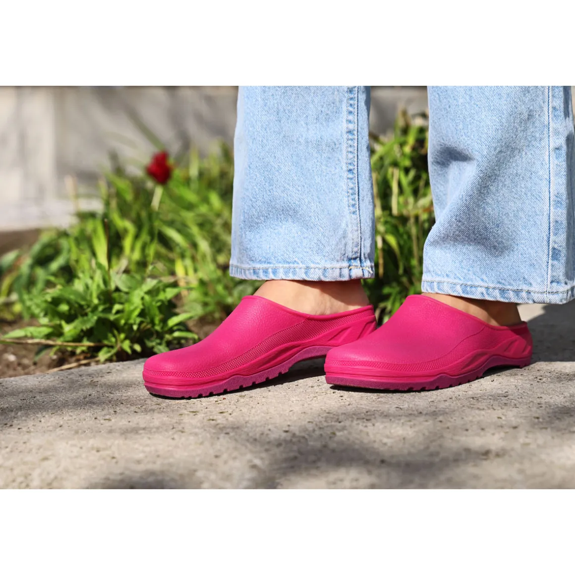 Damen-Clogs Gr. 36 / 37 Himbeere