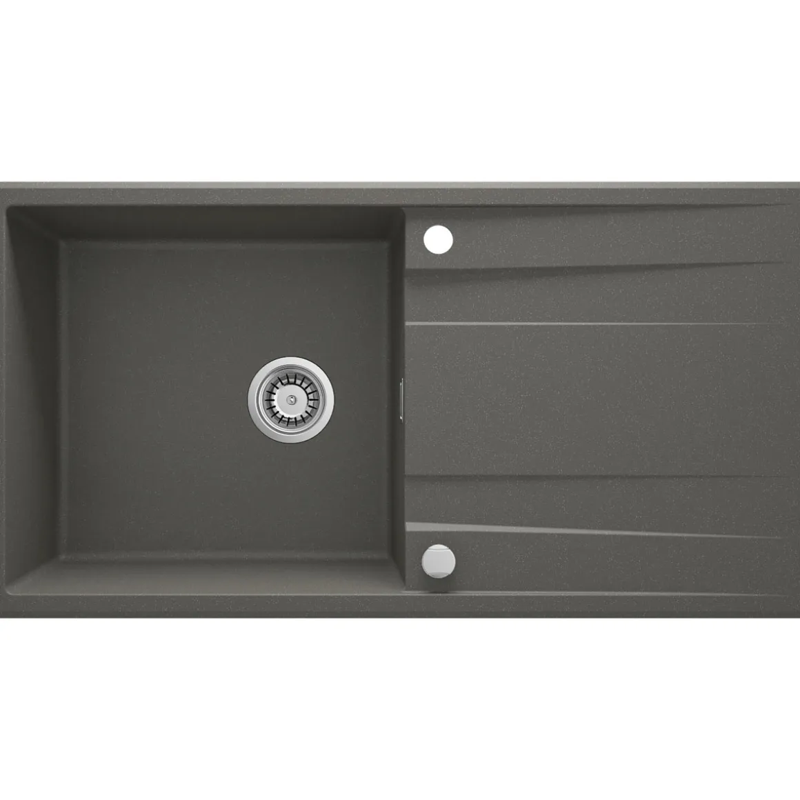 deante 1 Becken Granitspüle ERIDAN mit Abtropffläch anthrazit metallic