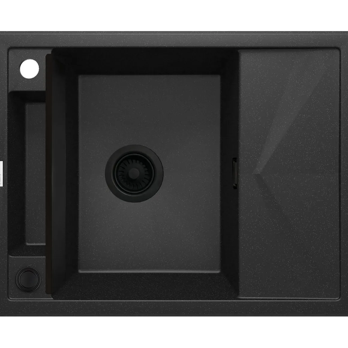 deante 1 Becken Granitspüle MAGNETIC mit kurzer Abtropffläch graphit metallic