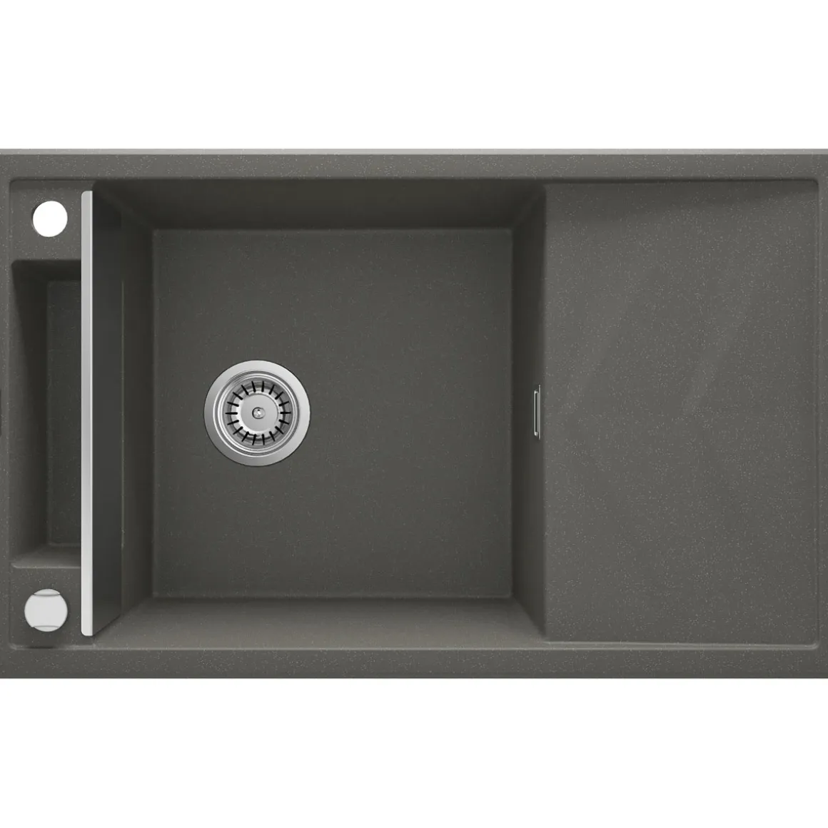 deante 1 Becken Granitspüle MAGNETIC mit Abtropffläch anthrazit metallic