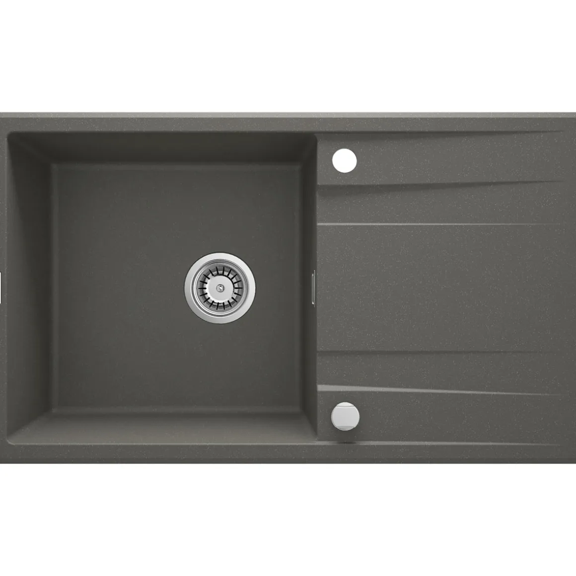 deante 1 Becken Granitspüle ERIDAN mit Abtropffläche anthrazit metallic