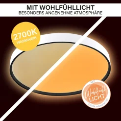 Decken-Wandleuchte SHINING JUPITER BLACK 1800K 24W