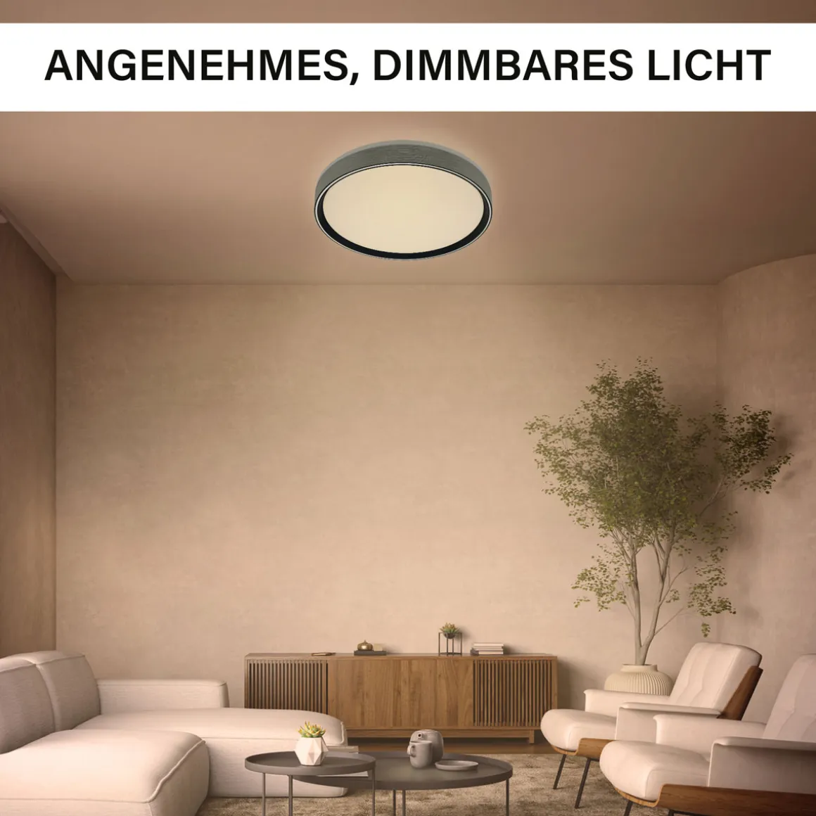 Decken-Wandleuchte SHINING PLUTO LED ALU 1800K 24W