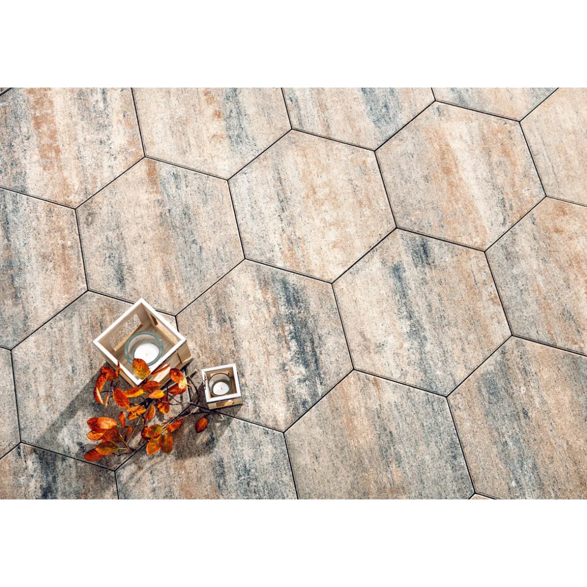 Diephaus Terrassenplatte No 1 Diamond Muschelkalk 46 x 40 x 4 cm