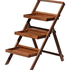 dobar Blumentreppe klappbar 50 x 102 x 46 cm braun