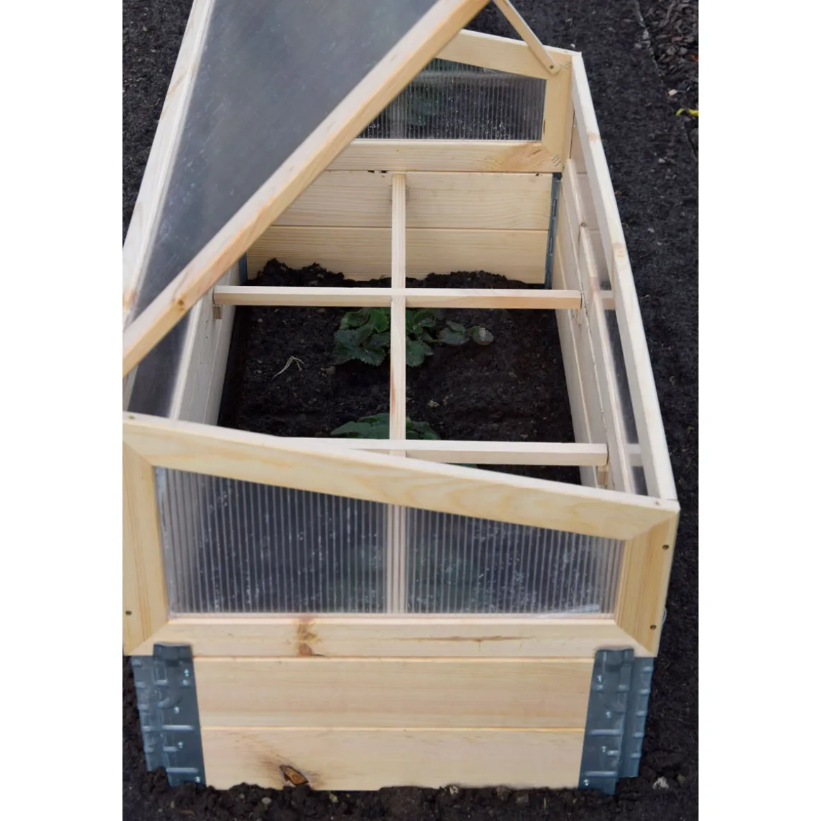 dobar Frühbeet mit Pflanzkasten beige 100 x 50 x 50,2 cm