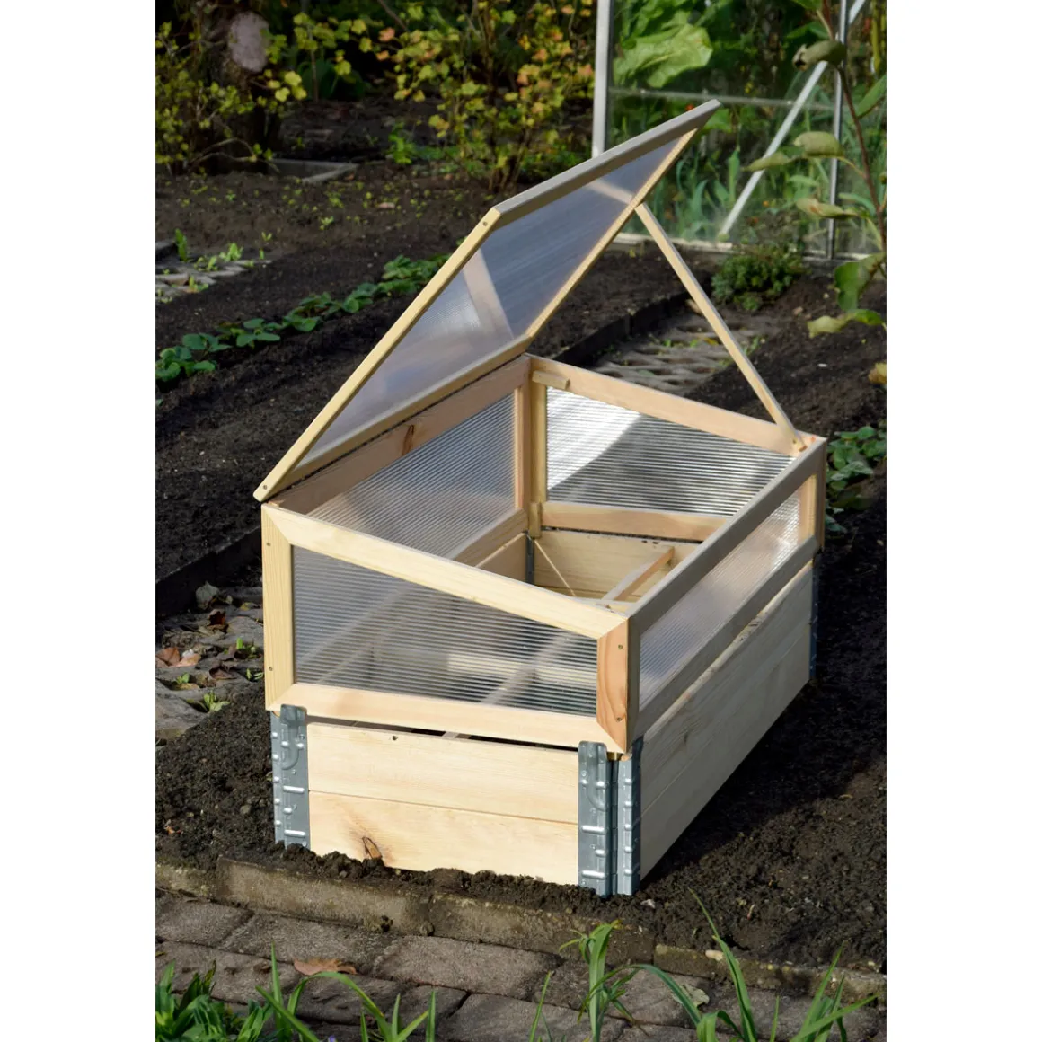 dobar Frühbeet mit Pflanzkasten beige 100 x 50 x 50,2 cm