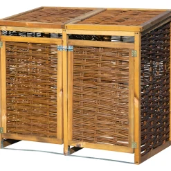 dobar Holz-Mülltonnenbox 125 x 80 x 115 cm braun