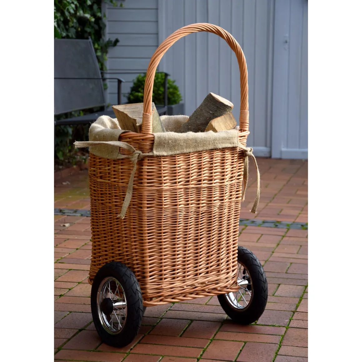 dobar Kaminholzwagen 44 x 93 x 40 cm braun