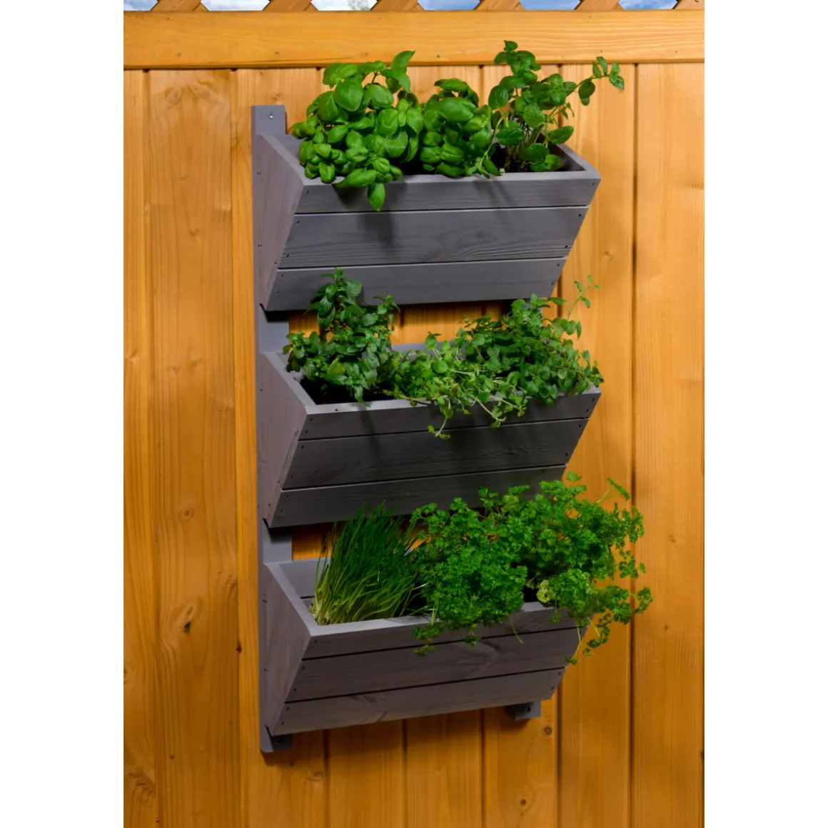 dobar Wandbeet 3-stufig 38 x 79 x 17,5 cm grau
