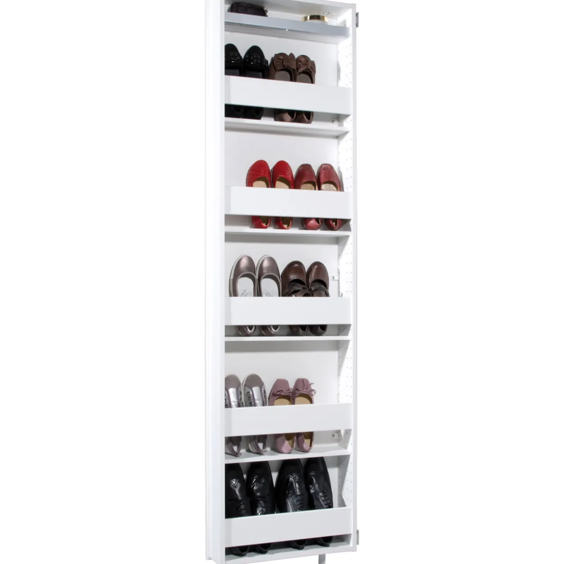 Drehschrank Ordnung mit Spiegelfront 50 x 195 x 18 cm weiß