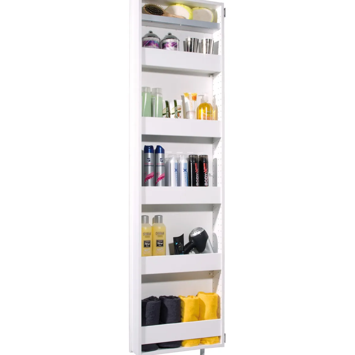 Drehschrank Ordnung mit Spiegelfront 50 x 195 x 18 cm weiß
