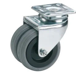 Dörner + Helmer Apparate-Doppel-Lenkrolle mit Gummireifen 50 x 19 mm