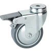 Dörner + Helmer Apparate-Lenkrolle mit TPE-Lauffläche und Fadenschutz 75 x 25 mm mit Rückenloch und Feststeller