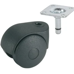 Dörner + Helmer Doppelrolle für normale Böden 38 x 38 mm schwarz