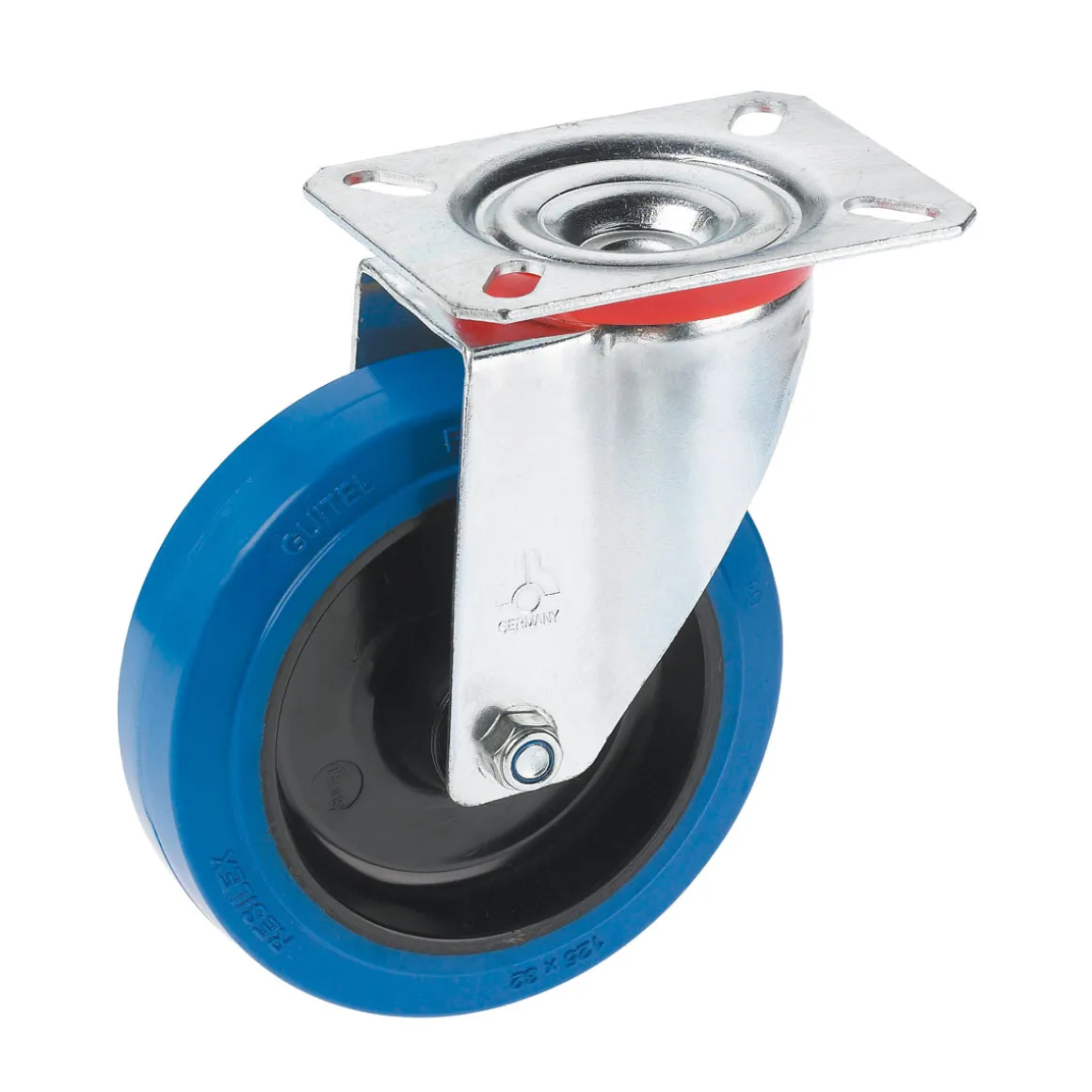 Dörner + Helmer Transportgeräte-Lenkrolle mit Vollgummi-Lauffläche 100 x 36 mm
