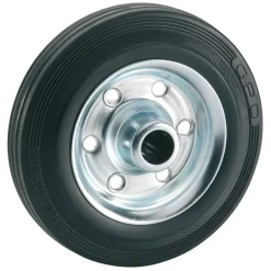 Dörner + Helmer Transportgeräterollen-Rad mit Vollgummireifen Stahlfelge und Rollenlager 80 x 25 mm