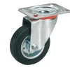 Dörner + Helmer Transportgeräte-Lenkrolle mit Vollgummireifen und Stahlfelge 125 x 37 mm