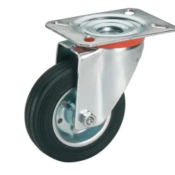 Dörner + Helmer Transportgeräte-Lenkrolle mit Vollgummireifen und Stahlfelge 125 x 37 mm