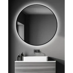 DSK Design LED Lichtspiegel Silver Globo Black Dm 100 cm