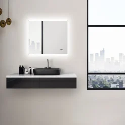 DSK Design LED Lichtspiegel Silver Sintra 80 x 70 cm