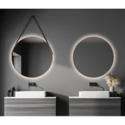 DSK Design LED Lichtspiegel Silver Barbier Copper Dm 80 cm