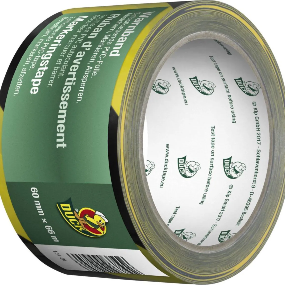 Duck Absperrband schwarz/gelb 60 mm x 66 m