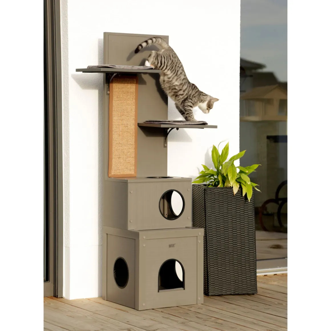 ECO-Katzenspielhaus Alex 42 x 42 x 152,5 cm