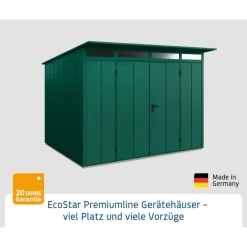EcoStar Gerätehaus Elegant-PTyp 3RAL6005 2 flg