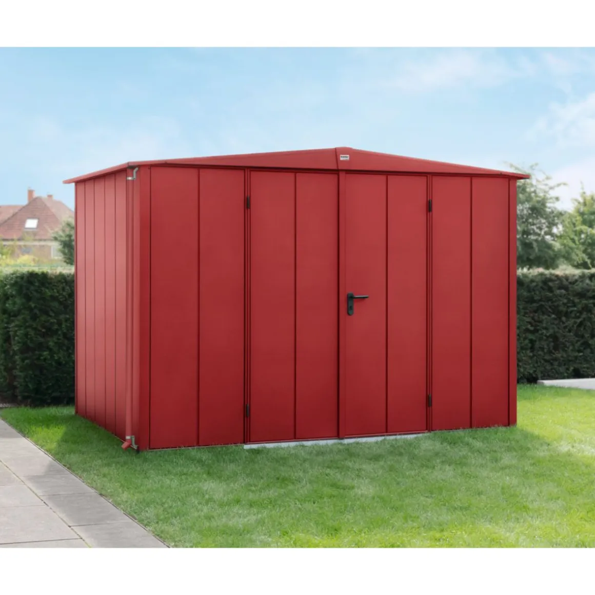 EcoStar Gerätehaus Elegant-STyp 3RAL3004 2 flg