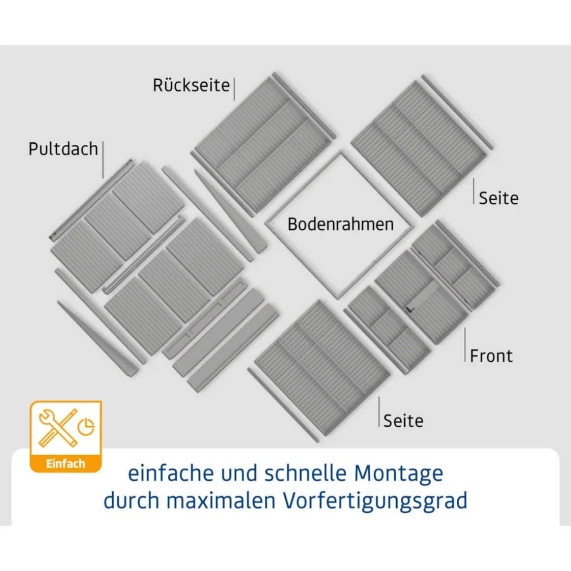 EcoStar Gerätehaus Elegant-PTyp 2RAL3004 2 flg