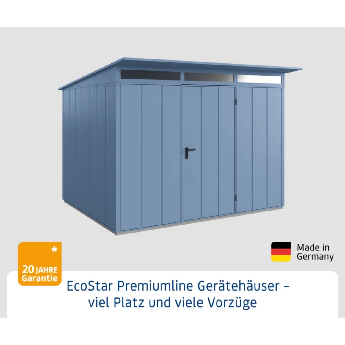 EcoStar Gerätehaus Elegant-PTyp 3RAL5014 1 flg