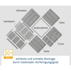 EcoStar Gerätehaus Elegant-STyp 3RAL9007 2 flg