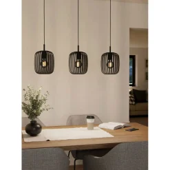 Eglo LED Pendelleuchte Romazzina 3-flammig schwarz
