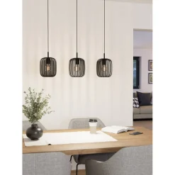 Eglo LED Pendelleuchte Romazzina 3-flammig schwarz